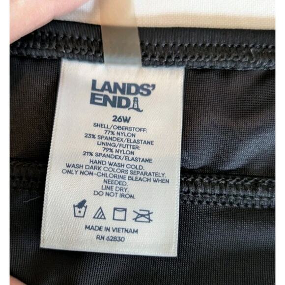 LAND'S END Black Swimwear Bottoms Lined Board Shorts Size 26W - Picture 3 of 8